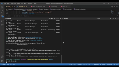 gif of a set of questions in terminal
