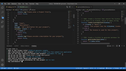 image of a generated readme.md file